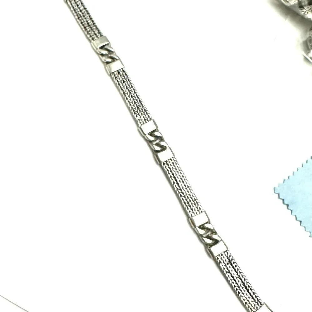 Handmade 10 inch bracelet heavy sterling silver stamped 925